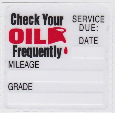 #ad 60 Oil Change Reminder Stickers Clear Static Cling Decals Fast Free Shipping $2.99