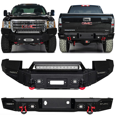 #ad Vijay Fit 2011 2014 GMC Sierra 2500 3500HD Front or Rear Bumper with LED Lights $889.98
