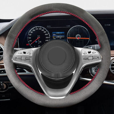 #ad Car Steering Wheel Suede Leather Cover For Mercedes Benz S Class 2017 2020 Sedan $18.99
