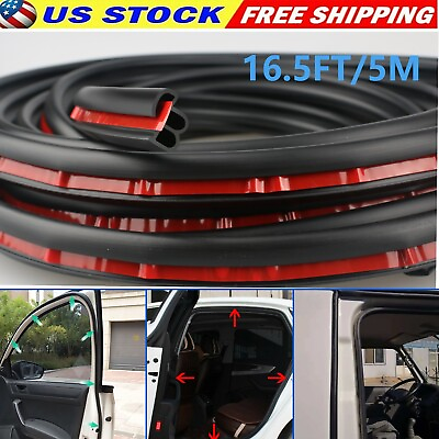 #ad For Toyota 16.5Ft 2 in 1 Car B Shape Door Edge Seal Strip Rubber Edge Strip Seal $10.59