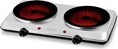 #ad Electric Double Hot Plate Burner 2 Two Cooking Stove Commercial Portable 1500W $43.70