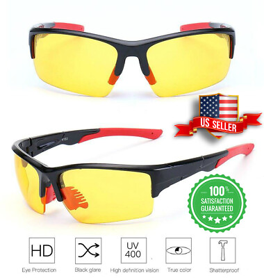#ad TAC HD Night Vision Glasses Men Women Driving Aviator Anti Glare Safety Glasses $9.99