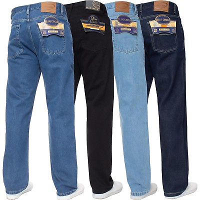 #ad #ad Mens Jeans Straight Leg Regular Fit Heavy Denim Trouser Pants All UK Waist Sizes GBP 14.79