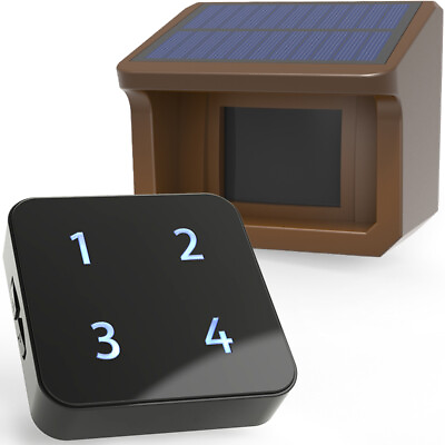 #ad Htzsafe 1 2Mile Solar wireless Driveway Alarm Weatherproof Outdoor Motion Sensor $46.99