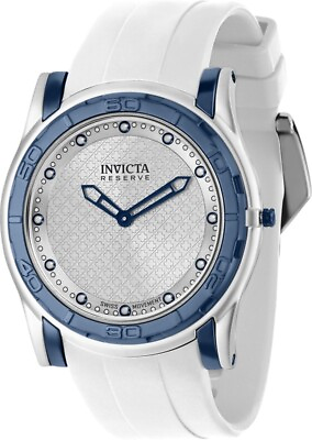 #ad Invicta Slim Reserve Blue 36398 SWISS Quartz 46Mm White Silicone Unisex Watch $198.45