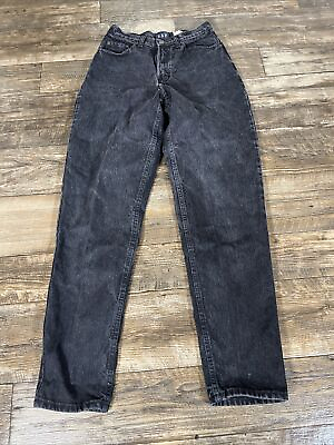 #ad Vintage GAP Reverse Fit Jeans Women#x27;s 6 Long Black Denim Tapered Leg Pants Y2K $24.99