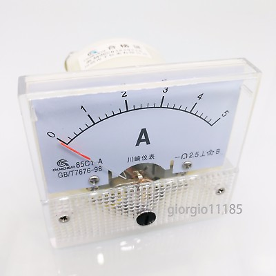 #ad Analog Panel AMP Current Ammeter Meter Gauge 85C1 0 5A DC $5.58