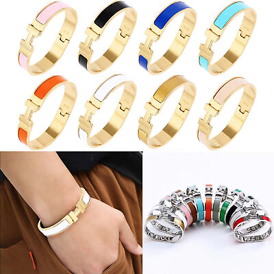 High Quality Womens Classic Luxury Stainless Steel H buckle Bracelet Size 17cm $14.48