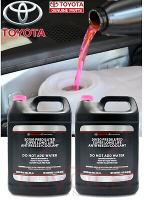#ad 2 Pack OEM Toyota Lexus Super Long Life Pink Antifreeze Coolant 50 50 Prediluted $59.49