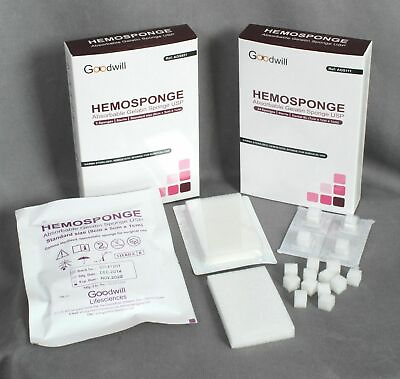 #ad 5X DENTAL HEMOSPONGE ABSORBABLE GELATIN SPONGE USP STERILE 32 SPONGE 10x10x10mm $126.73