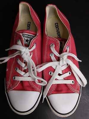 #ad Converse All Star OX Red Lowcut US Womens Size 7 Red White Shoes $24.99