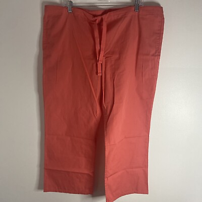#ad UA Scrubs Scrub Bottom Medical Uniform Melon Drawstring Pants Large 33P $12.71