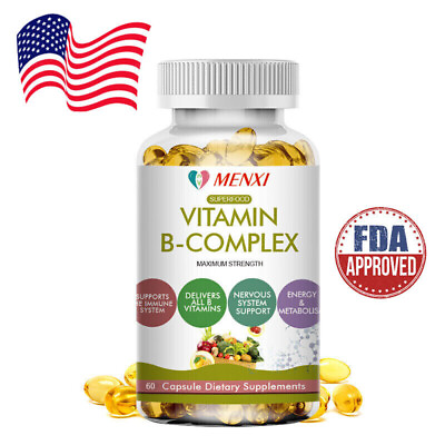 #ad Vitamin B Complex Capsules B1 B2 B3 B5 B6 B7 B9 B12 Folic Acid amp; Biotin Energy $11.87