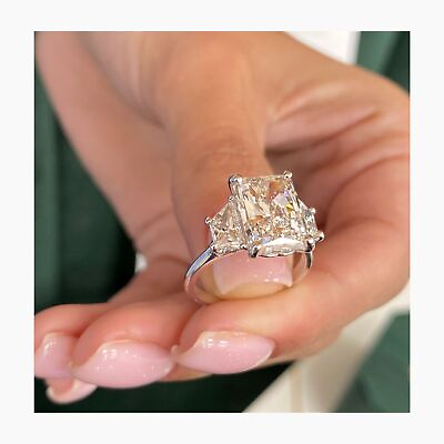 #ad Radiant Diamond Ring F VS1 IGI Certified 4.95Ct labcreated 14K White Gold 3Stone $7139.99