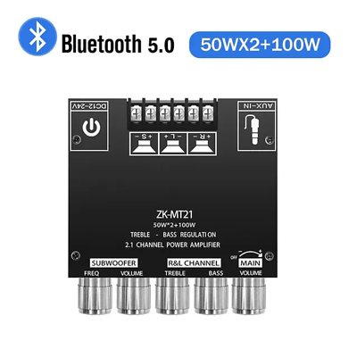 #ad ZK MT21 Channel Bluetooth 5.0 CS8673E 2.1 Subwoofer Amplifier Board 50W X 2100W $19.99