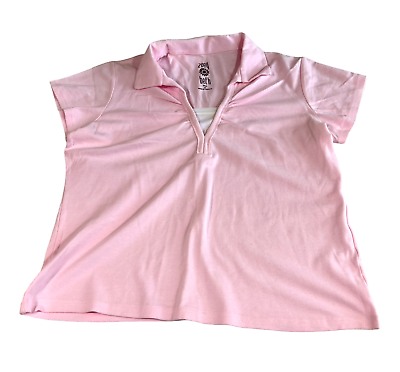 #ad Zoey Beth Women#x27;s 2X Light Pink V Neck Short Sleeve Casual Top Polyester Spandex $14.95