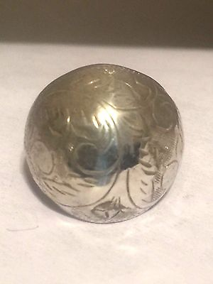 #ad Vintage Sterling Silver Bubble Dome Siam Etched Ring Size 6 4.4g $59.00