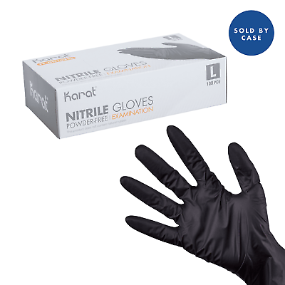 #ad Karat Nitrile Powder Free Gloves Black Large 1000 ct FP GN1028B $57.00