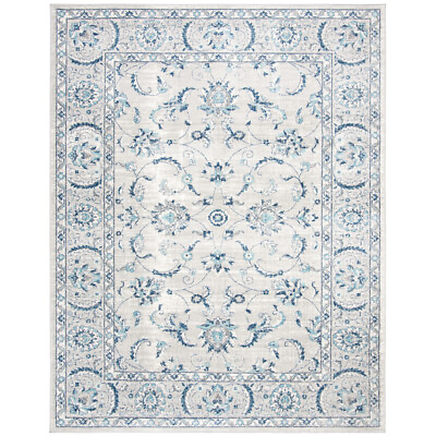 #ad SAFAVIEH BNT854G Brentwood Light Grey Blue Area Rug Contemporary Carpet Shag $50.49