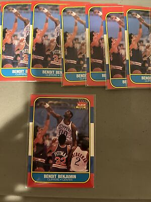 #ad 1986 1987 Fleer Basketball #8 Benoit Benjamin RC 1 Rookie Card 🔥0930 $6.97