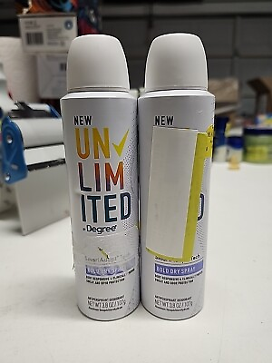 #ad 2 Degree UNLIMITED BOLD Antiperspirant Deodorant Dry Spray 3.8oz. Each $12.95