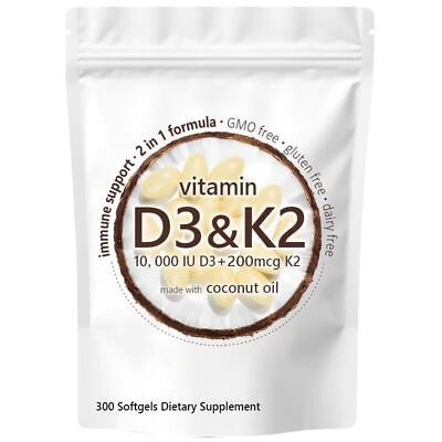 #ad Vitamin D3 K2 Supplement Softgels 300 Softgels NEW $28.99
