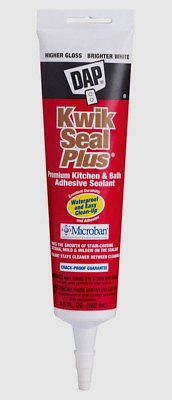 #ad DAP WHITE Kwik Seal Plus Antimicrobal Adhesive Caulk Kitchen amp; Bath 5.5 oz 18526 $14.13