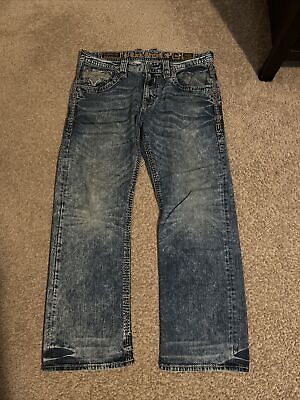 #ad Rock Revival Lancer Jeans Relaxed Straight Mens Sz 36 $50.00