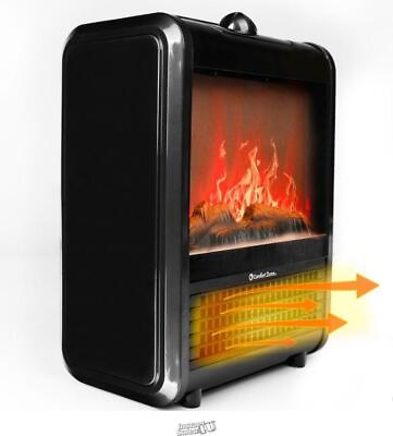 #ad Comfort Zone 1200W Ceramic Electric Heater Fireplace Black $44.99