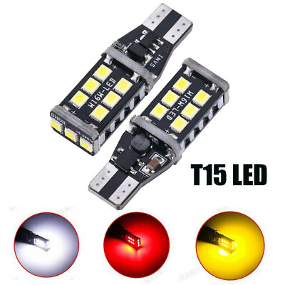 #ad 2X T15 W16W LED CANBUS brake light 12V 2835 15SMD reversing light DRL lamp bulb $4.48