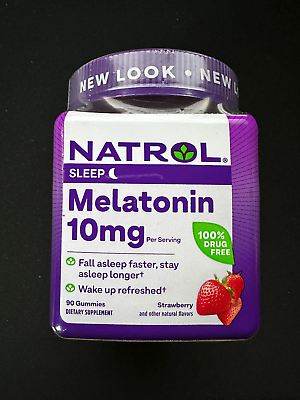 #ad Natrol Melatonin 10 Mg Strawberry Flavor 90 Gummies NEW FREE SHIPPING EXP 06 24 $8.99