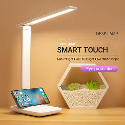 #ad Dimmable LED Desk Light Touch Sensor Table Bedside Reading Lamp USB Rechargeable $9.92
