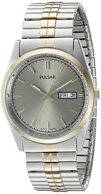 #ad Pulsar Men#x27;s PXF308 Expansion Band Analog Display Japanese Quartz Two Tone Watch $49.50