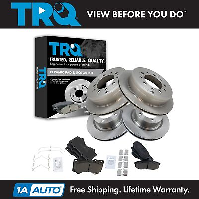#ad TRQ Posi Ceramic Disc Brake Pad amp; Rotor Front amp; Rear Kit for Toyota Truck $294.95