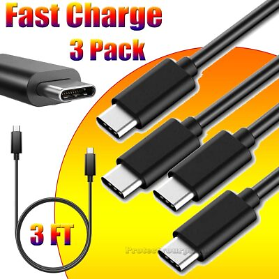 #ad 3 Pack USB C to USB C Cable Type C Cable Cord Fast Charger Charging Data Sync $8.99
