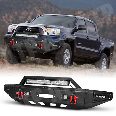 #ad Fits Toyota Tacoma 2014 2021 Front Bumper Steel with LED Lights amp; Winch D rings $645.99
