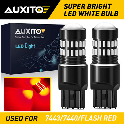 #ad 2X 7440 7443 Flash Blinking Strobe Red Brake Tail Stop Light DRL LED Bulbs EOA $202.34