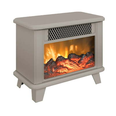 Electric Fireplace Personal Floor Stand Space Heater Warming Desk Heater Cream $47.89