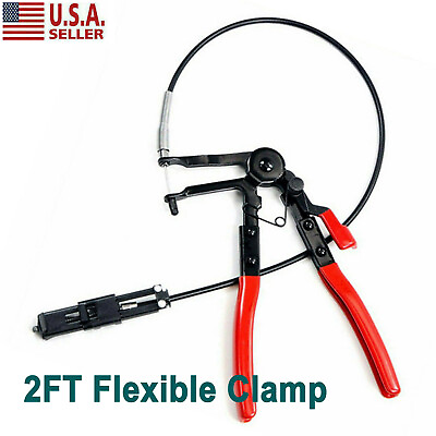 #ad 2FT Flexible Wire Long Reach Hose Clamp Pliers For Fuel Oil Water Hose Auto Tool $14.78