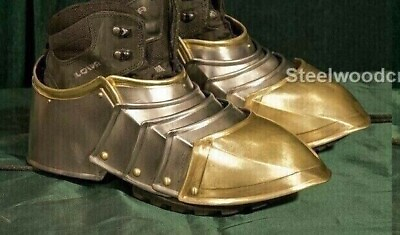 #ad Shoes Armor Medieval Knight Steel Pair Gothic Sabatons Warrior Shoe Costume Set $111.00
