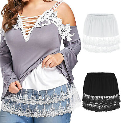 #ad #ad 1PC Lace Camisole Long Tank Top Extender Cami Shirt Extenders Trim Layering Tee $13.76