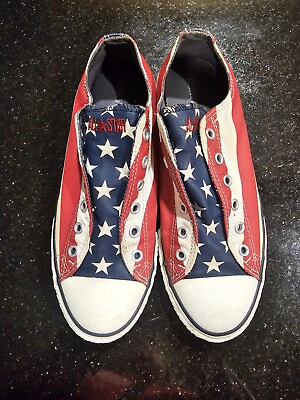 #ad Converse Chuck Taylor Low Top USA Stars Stripes Shoes Kids 5 Women#x27;s 6.5 $15.00