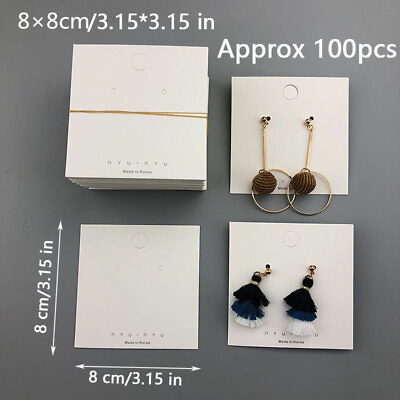 100pcs Earring Card Holder Clear Packing Bag Ear Studs Jewelry Display Cards $7.55
