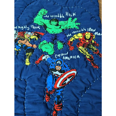 #ad Pottery Barn Kids Marvel Comics Avengers Sleeping Bag Super Hero Blue 57x26 $69.99
