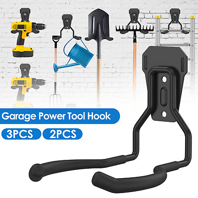 #ad 2 3Pcs Garage Power Tool Hook Set Wall Mounted Power Tool Hanger Garden he $47.99