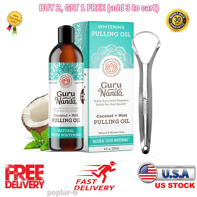 #ad Gurunanda Oil Pulling 8 Fl.Oz with Coconut Oil and Peppermint Oil for Oral US $13.95