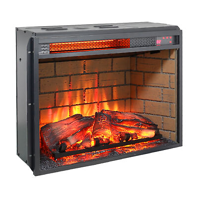 #ad 23 Inch Electric Fireplace Insert Infrared Quartz Heater W Overheating Protect $139.22