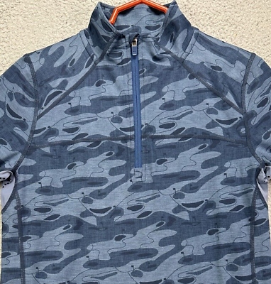 #ad Vineyard Vines Sweater Mens Small Blue Camo Vented Pullover Sweatshirt Whale NEW $38.00