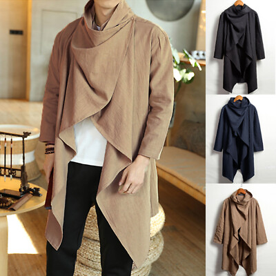 #ad Mens Hooded Cape Cloak Poncho Coat Hoodie Pullover Hipster Punk Trench Outerwear $28.95