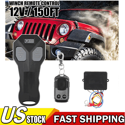 #ad Wireless Winch Remote Control Kit DC12V Switch Handset for Truck Jeep ATV SUV $17.09